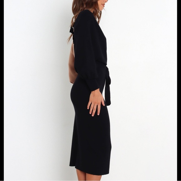 Black and Tan Sweater Dress - Picture 5 of 7